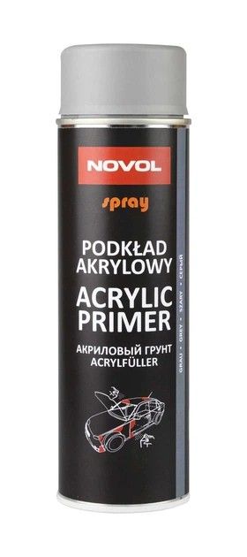 Грунт акриловий 1К, сірий в аерозолі 500мл Novol 370